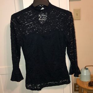 Navy Blue top/shirt with 3/4 bell sleeves NWT